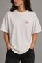 Pink Mood 90S Girl Embroidered White Oversize Unisex T-Shirt 30/1 Regular Fabric - 5