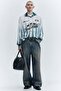 Loose Fit Printed mesh shirt