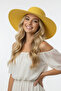 Women's Summer Yellow Gift Fedora Hat |   Model Suitable for Beach and Daily Use - 2