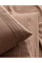 Tracey King Size 100% Cotton Pleated Linen Look Washed Bed Sheet Set - Mink - 7