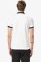 Men's Regular Fit Zippered Polo T-Shirt Men's Zippered Polo Collar Color Block T-Shirt White - 2