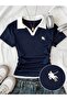 Women's 2 Li Soul Colorful Polo Collar Embroidered Drawstring Blouse - 3