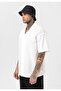 Patterned Oversize Short Sleeve Linen Shirt - 4