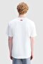 Kenneth Loose Fit Crew Neck Printed Embroidered 100% Cotton Men's White T-Shirt - 4
