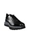Men's patent leather textile lace-up daily sports black-gray - 2