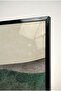 Green and Earth-Toned Organic Abstract Form 2-Piece Glass Painting Set with Black Metal Frame for Home and Office - 4