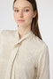 Elegant Stone Shirt with Textured Scarf Detail 0143 - 4