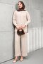 Beige Zippered Jacket and Pants Set - 2