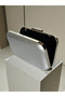 Silver Gray Lame Anti-Scratch Matte Leather Women's Evening Dress Bag Wedding Engagement Graduation - 4