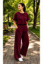 Women's Crop Elastic Waist Palazzo Suit - 3