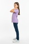 Girl's Crew Neck Short Sleeve Printed T-Shirt 11273 - 2