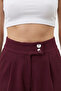 Women's Lycra Double Buttoned Stretchy Burgundy Palazzo Trousers - 5