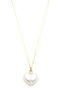 Glb-stl41414 pearl heart necklace - gold - 2