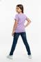 Girl's Crew Neck Short Sleeve Printed T-Shirt 11273 - 4