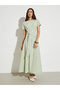 Green Maxi Dress with Tie Detail - 3