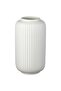 Line Patterned Stoneware Vase Modern Decorative White 22 cm