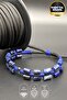 Men's Natural Stone Bracelet Lapis Lazuli Hematite Stylish Design Macrame Bracelet - 7
