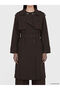 Nevavm Women's Double-Breasted Collared Belted Trench Coat - 3