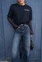 Women's Crew Neck T-Shirt with Ruched Sleeves - 3