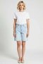 Women's Bermuda High Waist Wide Leg Straight Pattern Denim Relaxed Fit Short Length Summer Wear - 4