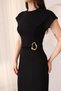 Women's Black Buckle Detail Modal Fabric Maxi Dress - 4