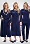 Women's Polka Dot 4-Piece Large Size Long and Short Sleeve Set Dressing Gown-Nightgown-Pajama (Buttoned through) Set %100 Cotton