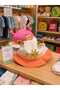 Girl's Cream-Colored Cute Giraffe-Shaped Sun Hat with Rubber Detail under the Chin - 3