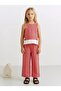 Red Gingham Bow Detailed Pants and Blouse Girls' Set
