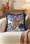 Leopard Motif Tropical Leaf Fringed Throw Pillow Cover - Navy Blue Tasseled Pillowcase - 5
