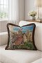 Knight and Princess Tapestry Fringed Throw Pillow Cover - Medieval Cushion Cover with Brown Tassels - 4