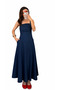 Premium Tensel Denim Fabric Square Collar Pocketed Maxi Dress