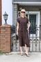 Belt Detailed Ornamental Pocket Brown Dress - 7