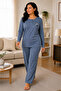 Women's Regular Plus Size Breeze Fabric Mom Pajama Set for Middle Age and Above 4575 - 3
