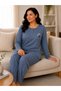 Women's Regular Plus Size Breeze Fabric Mom Pajama Set for Middle Age and Above 4575 - 5