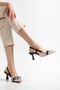 Katya Women's Black Embroidered Gold Accessory Heeled Shoes - 4