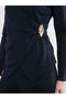Nevavm Double-Breasted Collar Blouse with Metal Applique - 5
