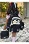 Kawaii Korean Style School Backpack with Accessories and Ergonomic Design - 3