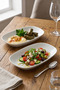 24 cm Porcelain Set of 2 Oval Kayık Plates White