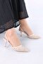 Juene Beige Women's Heeled Shoes - 2