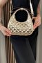 Women's Gold Color Bowknot Detailed Hand and Shoulder Bag with Adjustable Long Strap - 3
