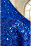 Beaded Tulle Hijab Evening Dress 5730-07 Cobalt Blue - 4