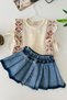 My Little One's Cicileri Baklava Pattern Knitwear Vest Girl's 3-Piece Set - Brown - 3