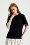 Black Sleeveless T-Shirt with Lace Detail