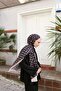 Lara Polka Dot Patterned Shawl Black-Powder - 3