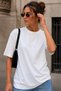 Women's 3-Piece Oversize T-Shirt Set Black White Smoked – Crew Neck, Comfortable Fit, 100% Cotton - 4