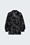 Transparent Shirt with Embroidery Detail - Black - 8