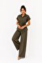 Women's Button-Detail Shirt with Collar and Belt 2-Piece Set - 5