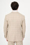 Plaid Slim Fit Mono Collar Classic Men's Suit Beige - 45470.26Y - 6