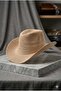 Unisex Straw Cowboy Hat Summer Beach Style Fedora Hat