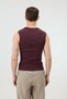Burgundy Cotton Sleeveless Men's T-Shirt - 5